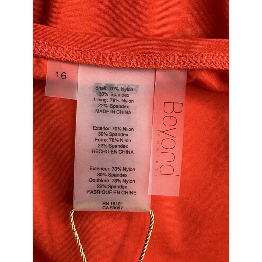 NWT Beyond Control Women's Tummy Control High Waist Orange Bikini‎ Size 16 - Picture 6 of 10